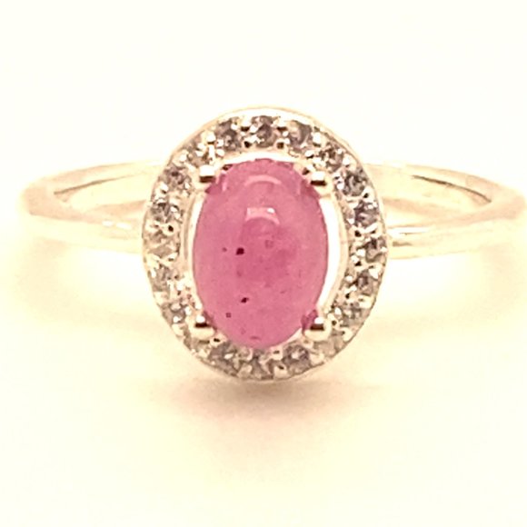 Pink Sapphire 1.61ct Platinum Finish Solid 925 Sterling Silver Ring - Picture 4 of 8